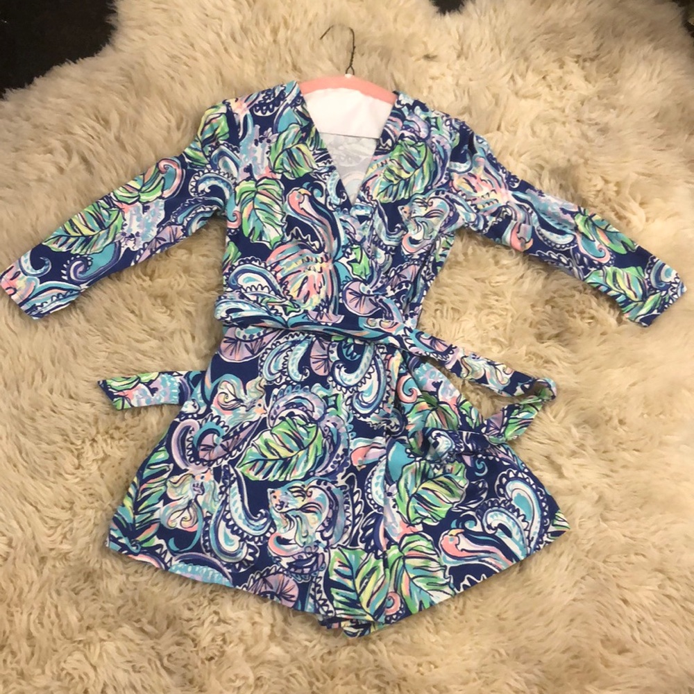 Lilly Pulitzer Tropical Romper/ Mock Wrap Dress